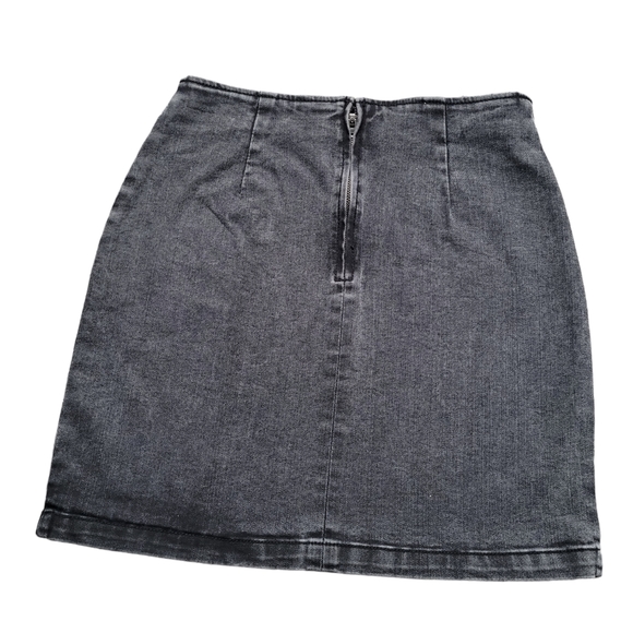 Girls size 2 Black Denim Jean Skirt with Cutout Slit Stretchy Comfort Wild Fable - Picture 3 of 8